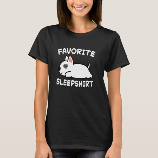 T-shirt Chien Chiens Bull Terrier Nap Sleeping Pajama Paja (Devant)