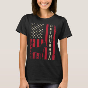 T-shirt Chien Chihuahua, Drapeau Américain Retro