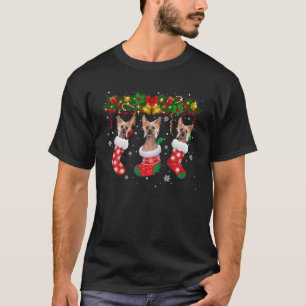 T-shirt Chien Chinois Plongé Dans Les Chaussettes De Noël 