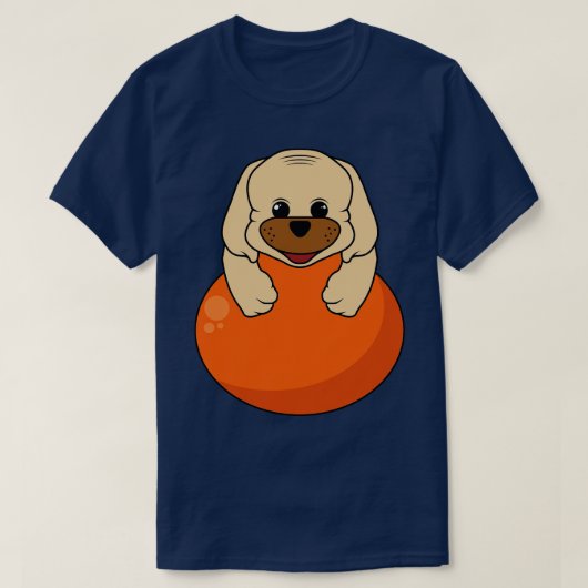 T-shirt Chien chiot avec ballon (Design devant)