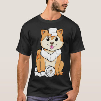 T-shirt Chien chiot avec rouleau de papier toilette