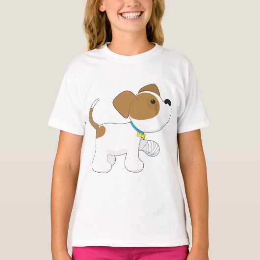 T-shirt Chien chiot blessé (Devant)