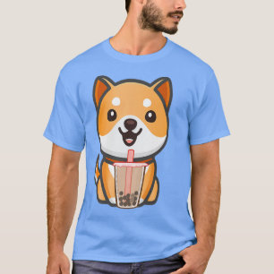 T-shirt Chien chiot de Corgi Boba Bubble Teas Kawaii Anime