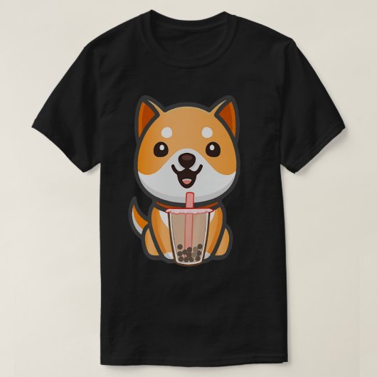 T-shirt Chien chiot de Corgi Boba Bubble Teas Kawaii Anime (Design devant)