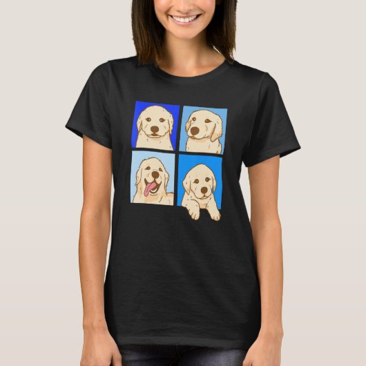 T-shirt Chien chiot Golden Retriever Labrador Retriever Pu (Devant)