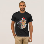 T-shirt Chien chiot Yorkshire Terrier de Noël (Devant entier)