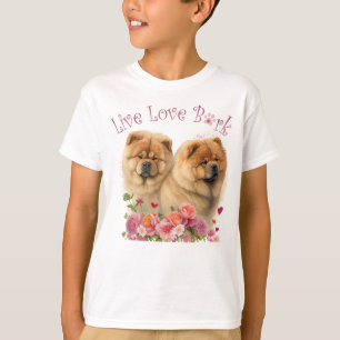 T-shirt Chien Chow Chow Mignon Floral