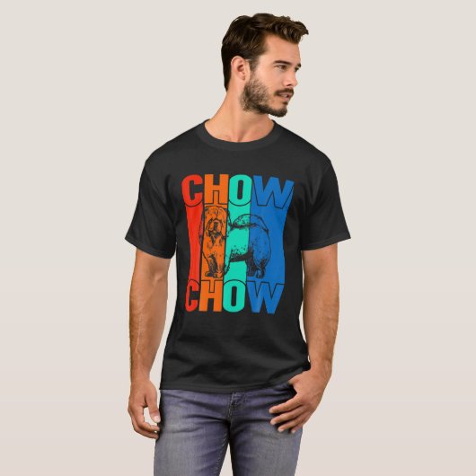 T-shirt Chien Chow Chow vintage (Devant entier)