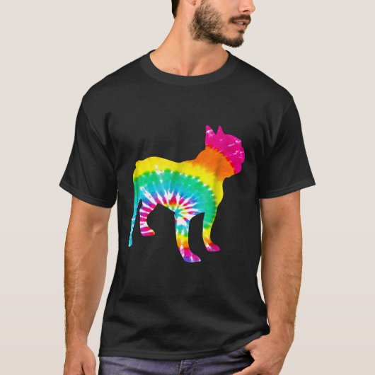 T-shirt Chien-ciel français Trippie Hippie Tie Dye (Devant)