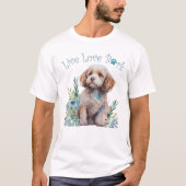 T-shirt Chien Cockapoo Floral Mignon (Devant)