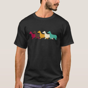 T-shirt Chien coloré Dachshund Dachshund Motif Idée Pour D