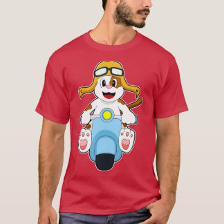 T-shirt Chien comme Biker avec Scooter