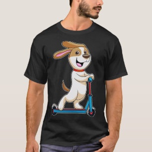 T-shirt Chien Comme Biker Avec Scooter