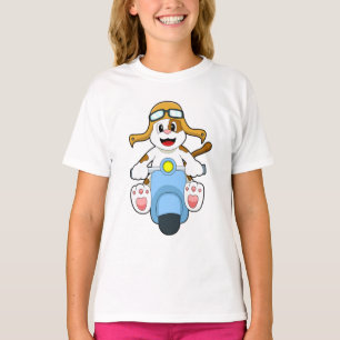 T-shirt Chien comme Biker avec Scooter.PNG