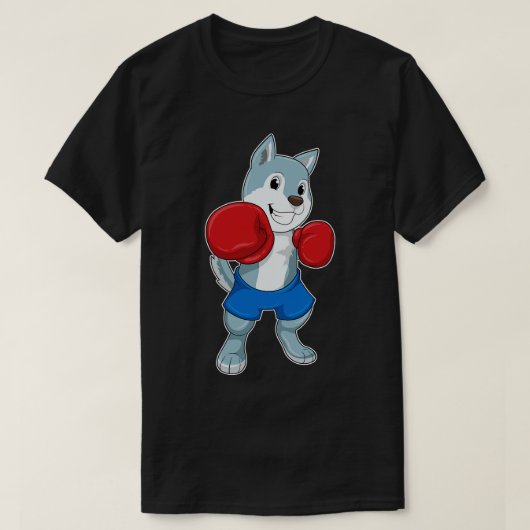 T-shirt Chien comme boîte avec gants de boxe (Design devant)