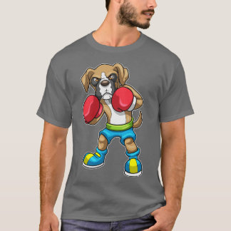 T-shirt Chien comme boîte avec gants de boxe 1
