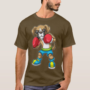 T-shirt Chien comme boîte avec gants de boxe 2