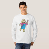 T-shirt Chien comme coiffeur avec peigne (Devant entier)