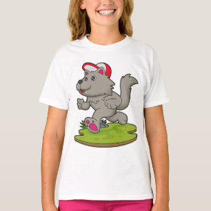 T-shirt Chien comme coureur avec Casquette