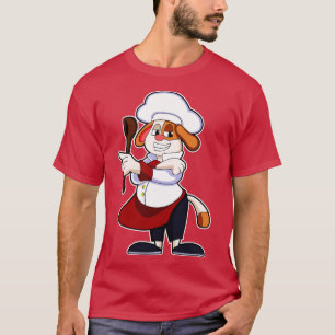T-shirt Chien comme Cuire avec tablier de Cuisine Cuillère