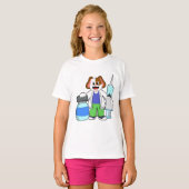 T-shirt Chien comme docteur avec seringue (Devant entier)