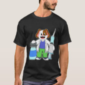 T-shirt Chien comme docteur avec seringue (Devant)