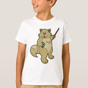 T-shirt Chien comme enseignant avec livre et pointeur