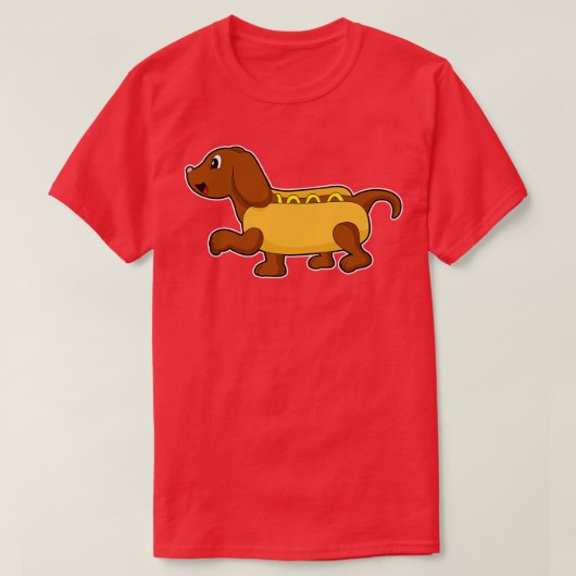 T-shirt Chien comme Hotdog (Design devant)