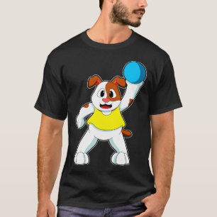 T-shirt Chien comme joueur de handball avec handball 2