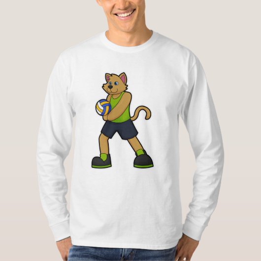 T-shirt Chien comme joueur de volleyball avec volleyball (Devant)
