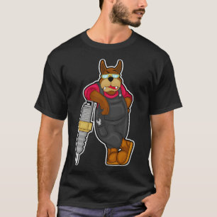 T-shirt Chien comme mécanicien avec bougie