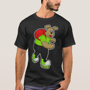 T-shirt Chien comme patineur avec Patins en ligne Sac à do