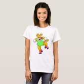 T-shirt Chien comme Patineur en ligne avec Patins en ligne (Devant entier)