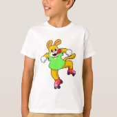 T-shirt Chien comme Patineur en ligne avec Patins en ligne (Devant)