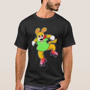 T-shirt Chien comme Patineur en ligne avec Patins en ligne
