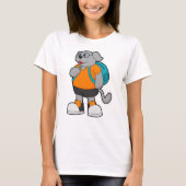 T-shirt Chien comme randonneur avec sac à dos (Devant)
