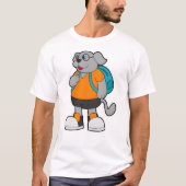 T-shirt Chien comme randonneur avec sac à dos (Devant)
