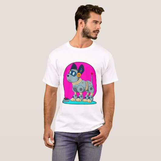 T-shirt Chien comme robot (Devant entier)