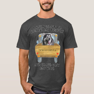T-shirt Chien conducteur de camion Malamute de l'Alaska