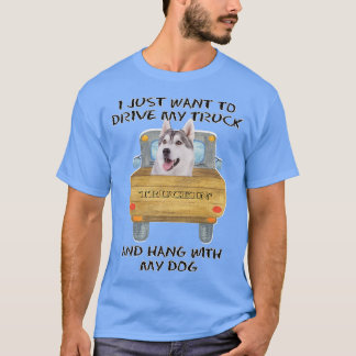 T-shirt Chien conducteur de camion Sibérie Husky
