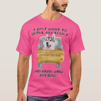 T-shirt Chien conducteur de camion Sibérie Husky