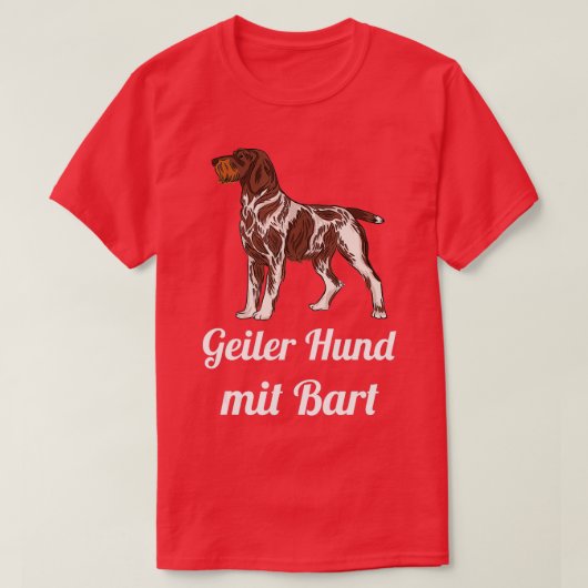 T-shirt Chien Cool allemand avec chasse à la barbe Chien L (Design devant)