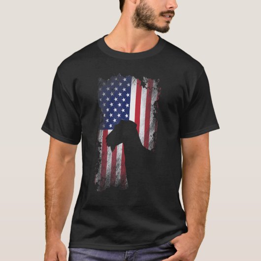 T-shirt Chien Cool du drapeau américain Patriotique Aireda (Devant)