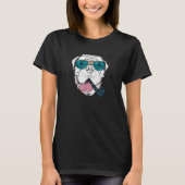 T-shirt Chien cool Hipster Bullmastiff Chien avec lunettes (Devant)