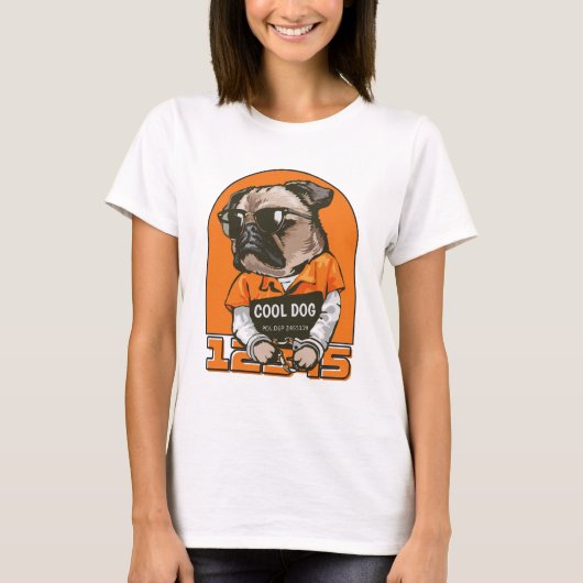 T-shirt Chien cool | Illustration de chien amusant et curi (Devant)