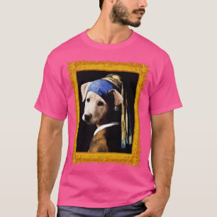 T-shirt Chien coquelicot avec une perle à oreille Vermeer