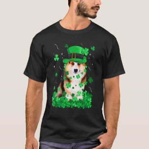 T-shirt Chien Corgi Amusant Saint-Patrick Journee Irlandai