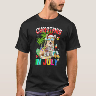 T-shirt Chien Corgi En Chapeau De Père Noël Lunettes De So