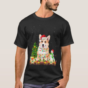 T-shirt Chien Corgi Gallois Chapeau de Père Noël Noël Chie