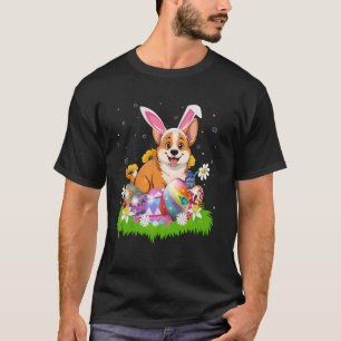 T-shirt Chien Corgi Gallois Chasse d'Œuf de Pâques Lapin O